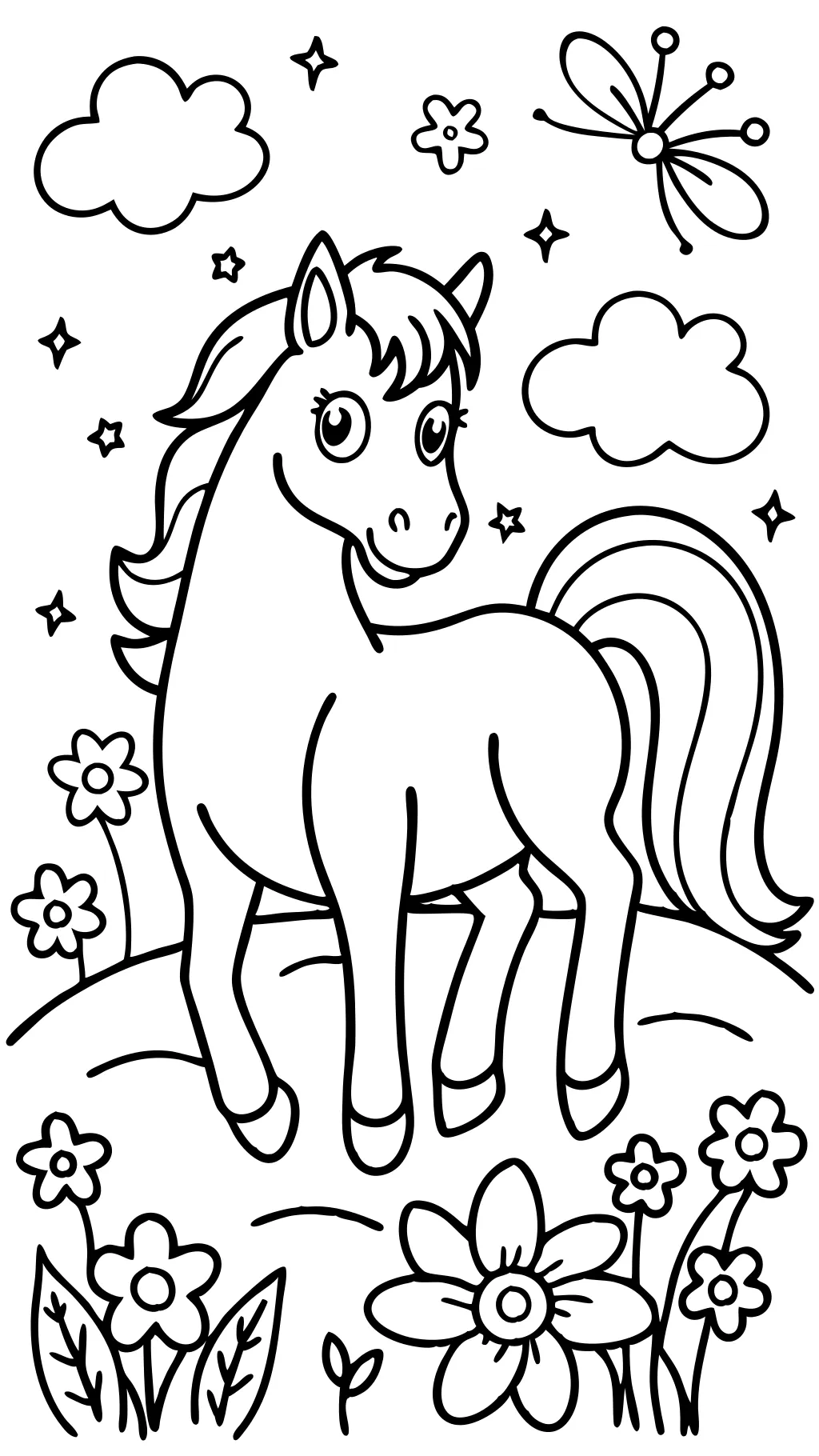 coloriage de cheval gratuit